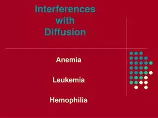 Interferences with Diffusion