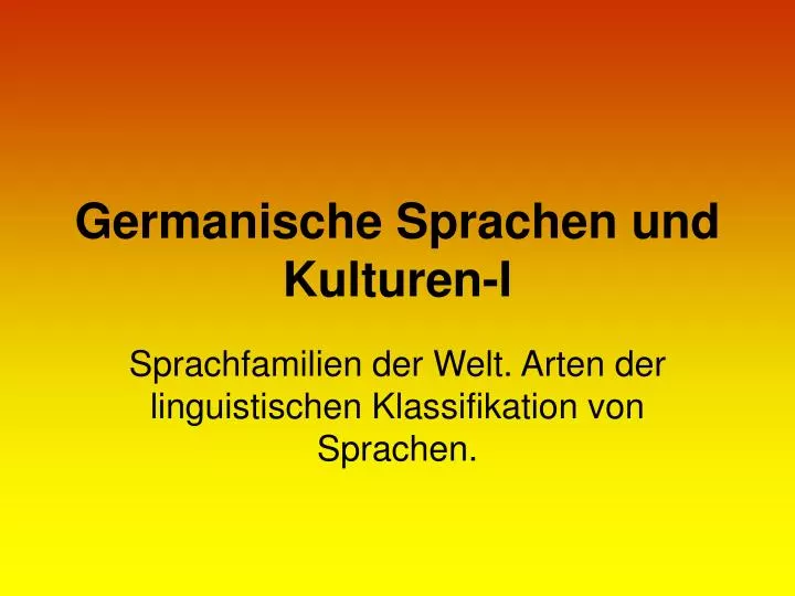 germanische sprachen und kulturen i
