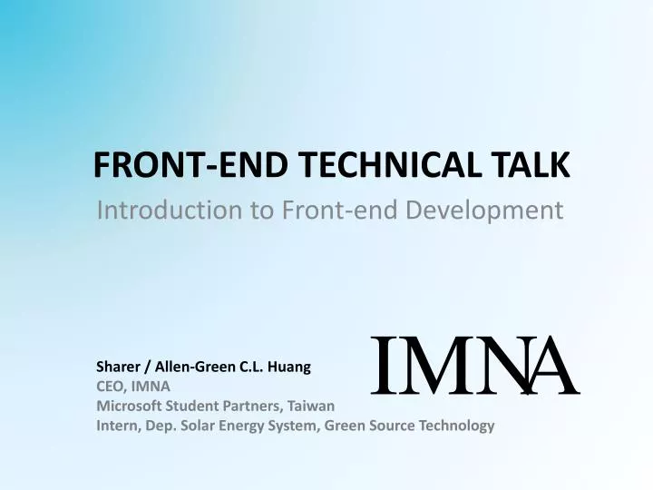 front end technical talk