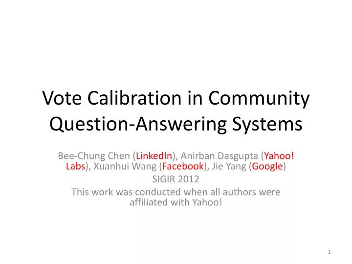 vote calibration in community question answering systems
