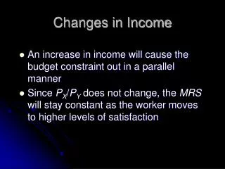 Changes in Income