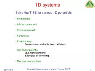 1D systems