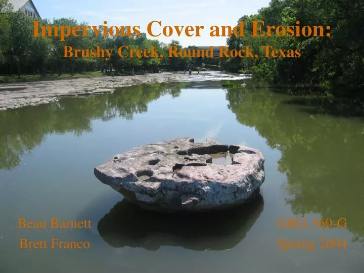 impervious cover and erosion brushy creek round rock texas