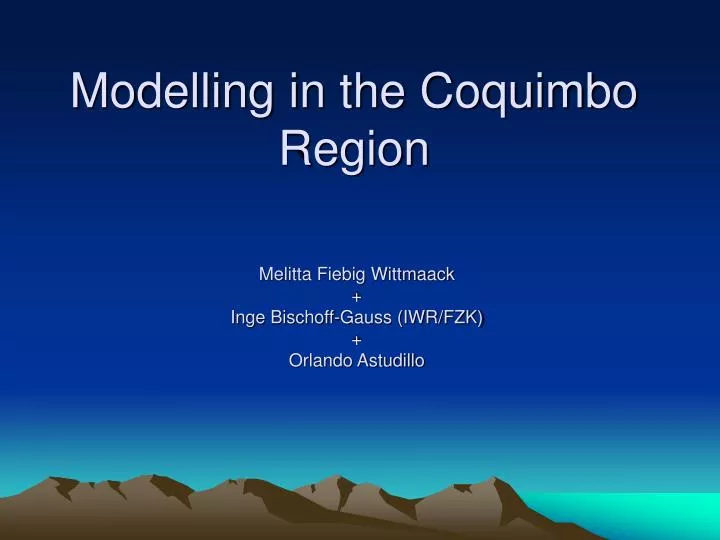modelling in the coquimbo region