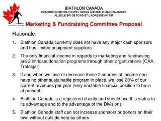 Marketing &amp; Fundraising Committee Proposal Rationale: