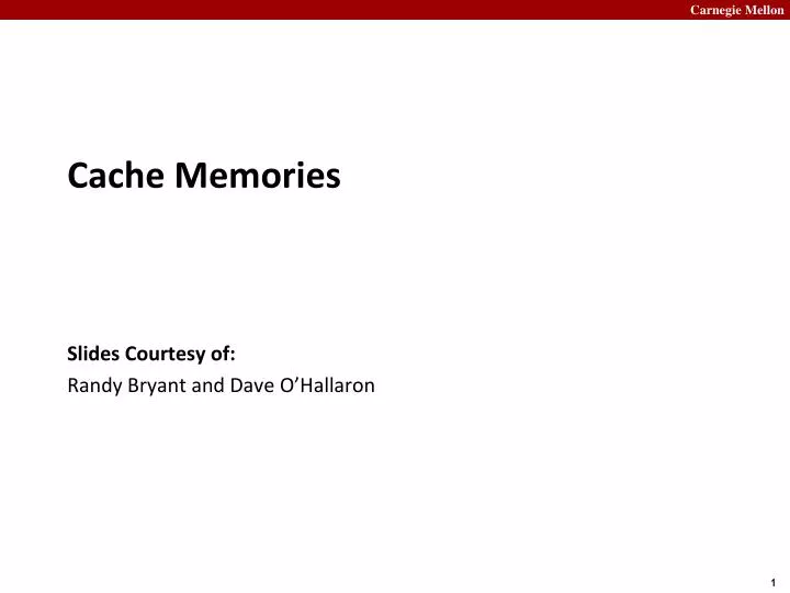 cache memories