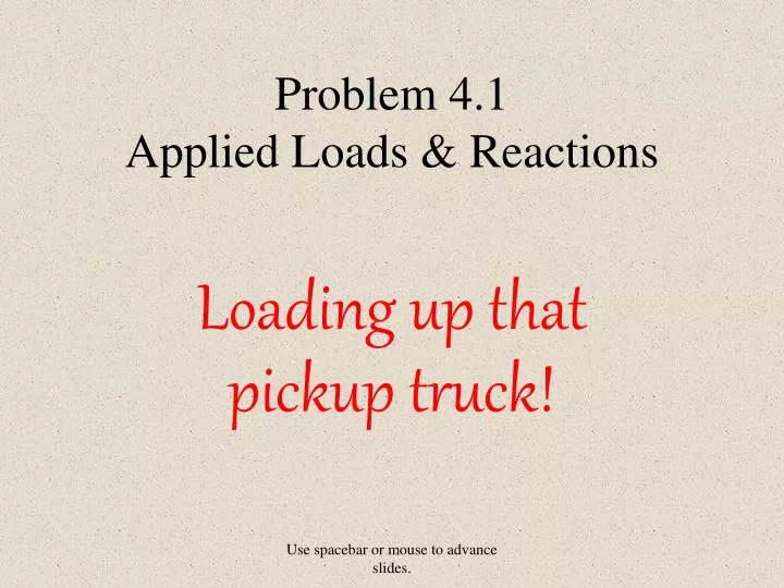 problem 4 1 applied loads reactions