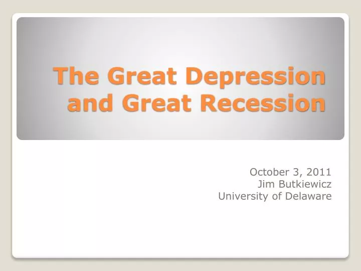 the great depression and great recession