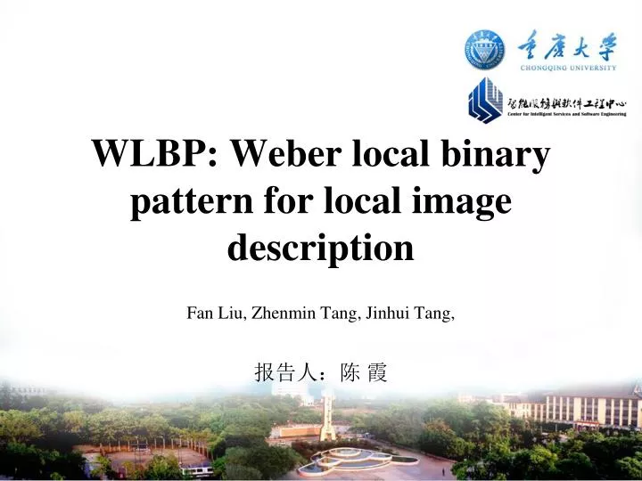 wlbp weber local binary pattern for local image description