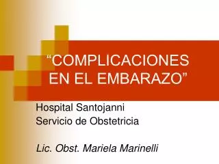 complicaciones en el embarazo