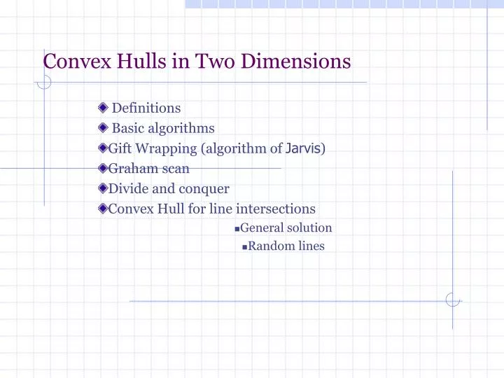 convex hulls in two dimensions