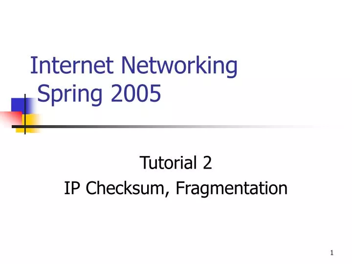 internet networking spring 2005
