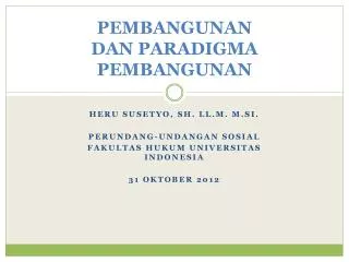 pembangunan dan paradigma pembangunan