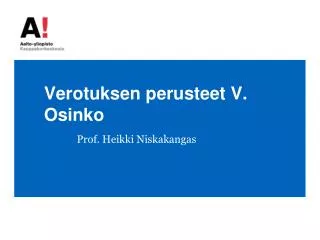 verotuksen perusteet v osinko