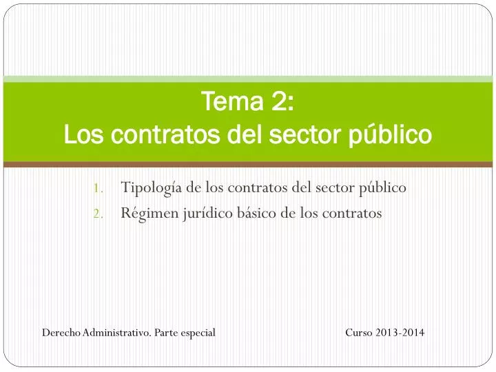 tema 2 los contratos del sector p blico
