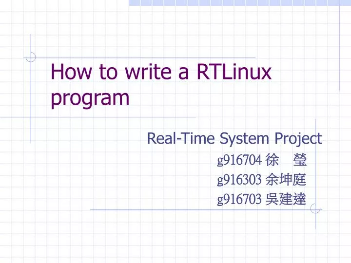 how to write a rtlinux program