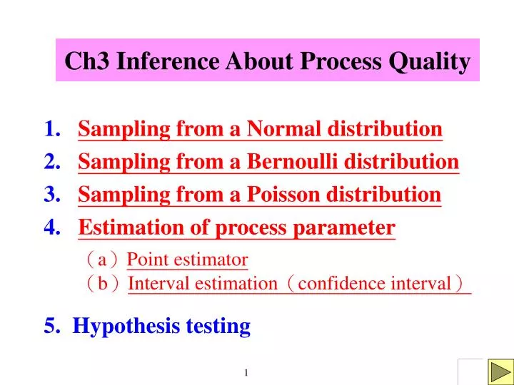 ch3 inference about process quality