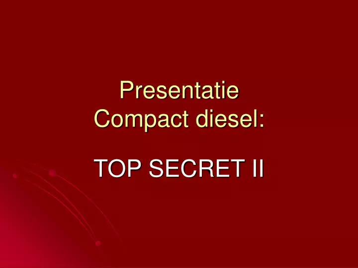 presentatie compact diesel