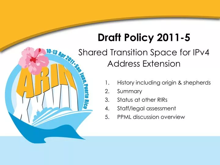 draft policy 2011 5 shared transition space for ipv4 address extension
