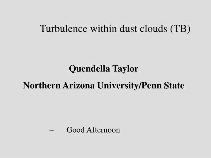turbulence within dust clouds tb
