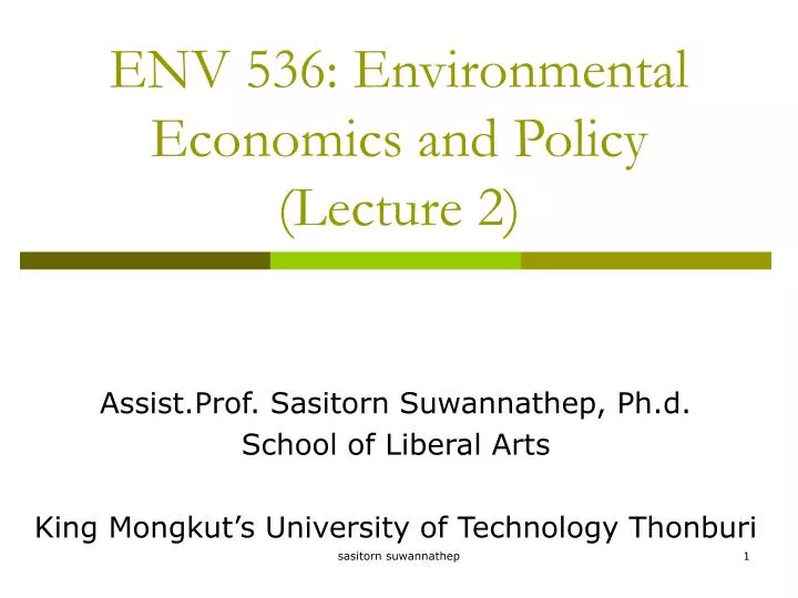 env 536 environmental economics and policy lecture 2