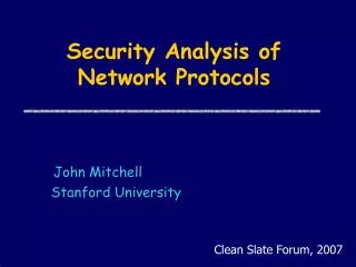 Security Analysis of Network Protocols