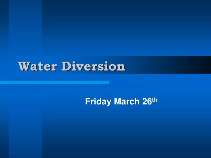 water diversion