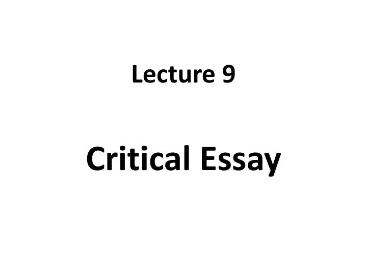critical essay