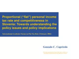 International Academic Forum on Flat Tax Rate ( February 2006)
