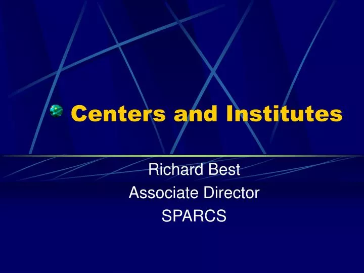 centers and institutes