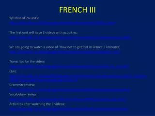 FRENCH III