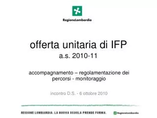 offerta unitaria di ifp a s 2010 11