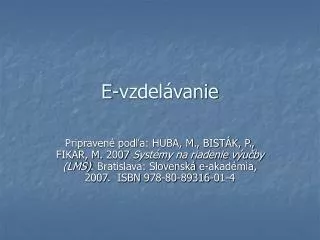 e vzdel vanie