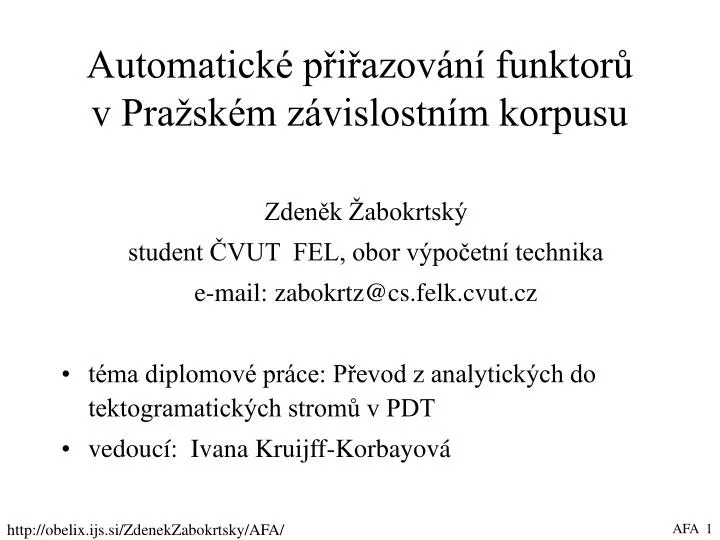 automatick p i azov n funktor v pra sk m z vislostn m korpusu