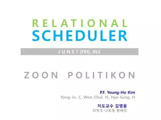 ZOON POLITIKON P.F. Young-Ho Kim Yong-Jo. C, Won- Chul . N, Hye -Sung. H
