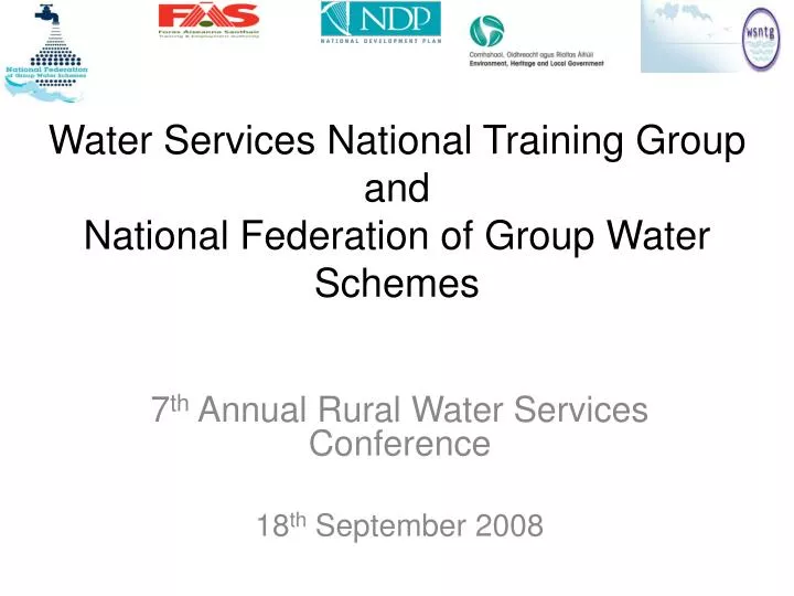 water services national training group and national federation of group water schemes