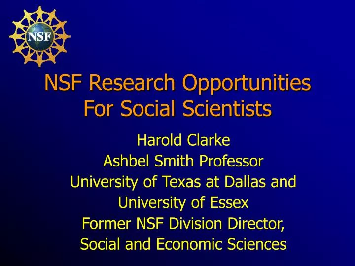 nsf research opportunities for social scientists