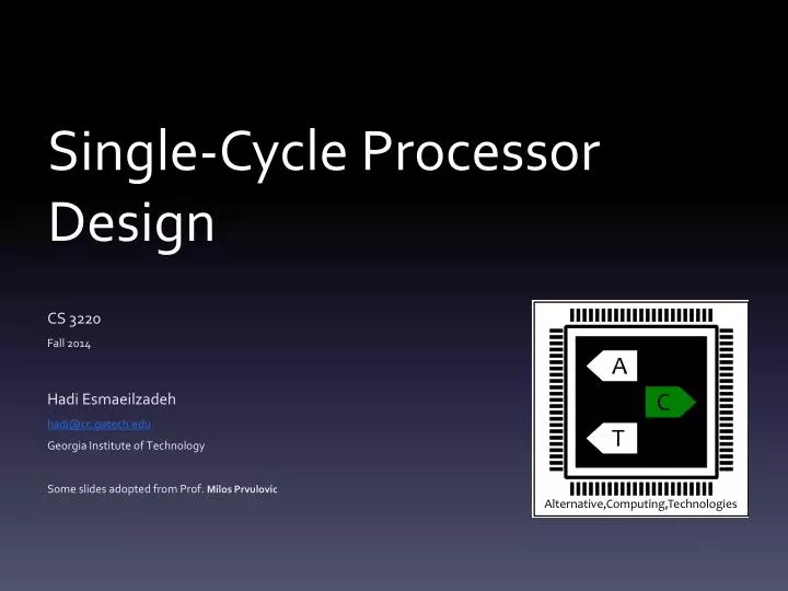 single cycle processor design