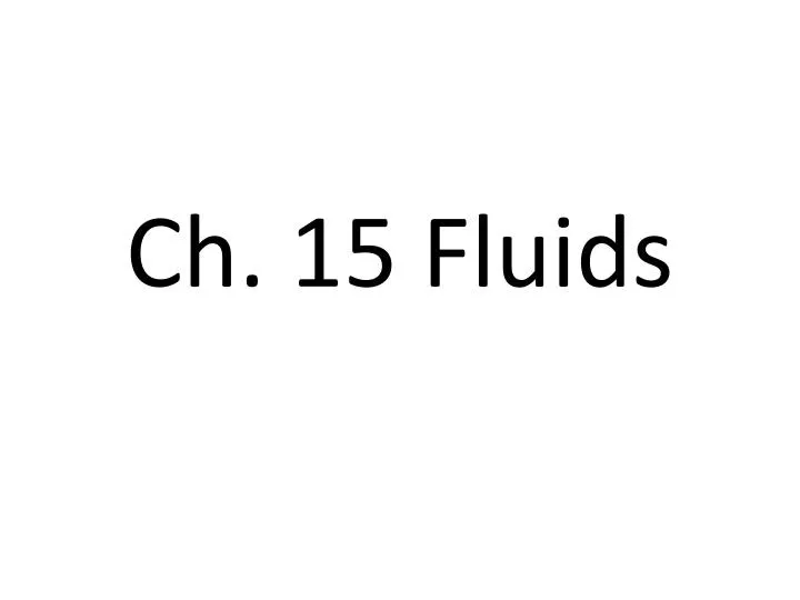ch 15 fluids