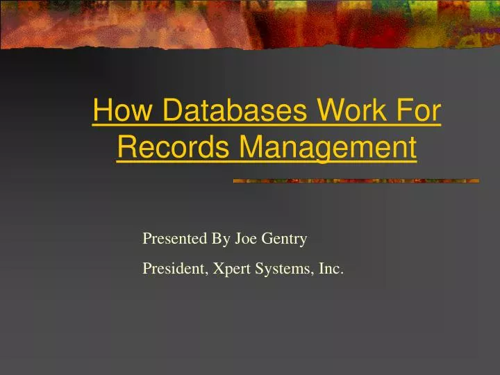 how databases work for records management