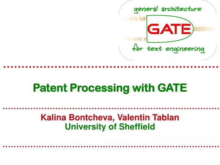 patent processing with gate