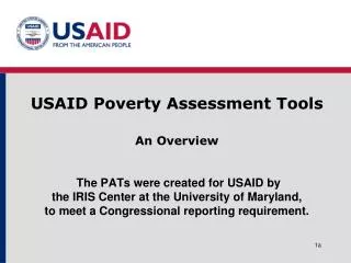 USAID Poverty Assessment Tools