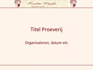 titel proeverij