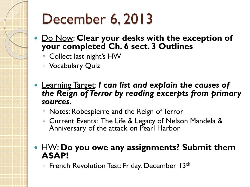 PPT - Understanding the Reign of Terror: Quiz and Current Events ...