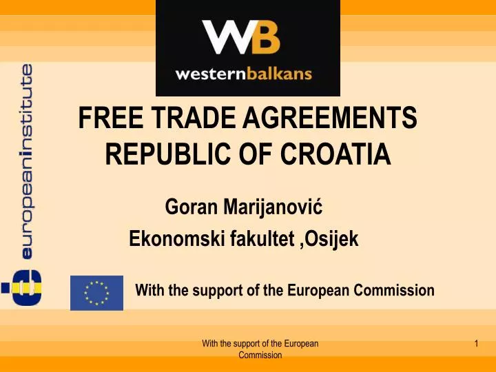 free trade agreements republic of croatia