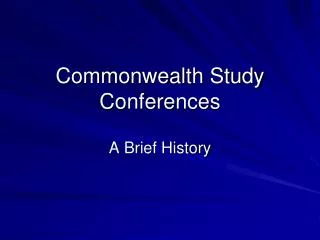 Commonwealth Study Conferences