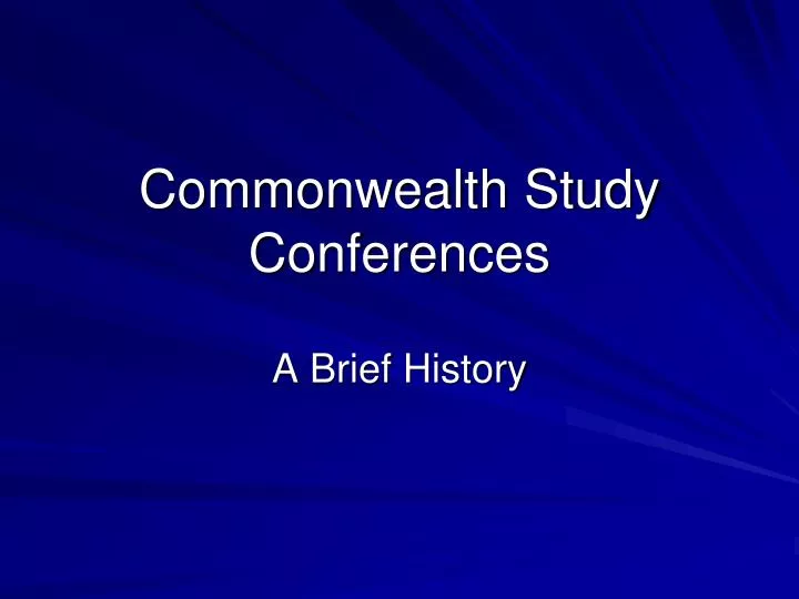 commonwealth study conferences