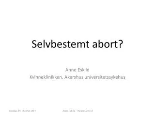 selvbestemt abort