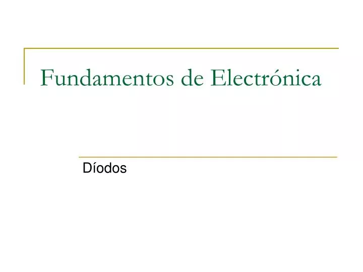 fundamentos de electr nica