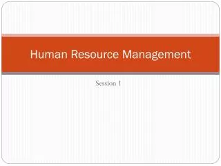 Human Resource Management